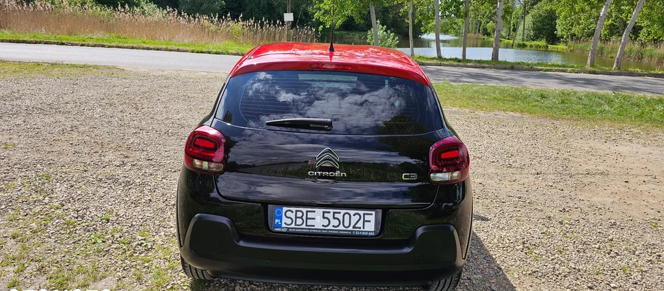 Citroen C3 cena 39900 przebieg: 77112, rok produkcji 2019 z Poręba małe 596